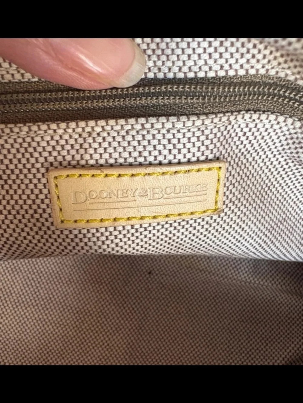 Dooney & Bourke Beige/White Logo Satchel